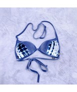 Victorias Secret Swim Crushed Velvet Shibori Strappy Bikini Top Blue Wom... - £27.28 GBP