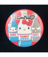 Sanrio Kawaii Soda Red Round Pin Button Badge 2.25&quot; Diameter Hello Kitty - $9.49