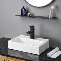 Bathroom Vessel Sink Porcelain Ceramic Vanity Basin Drain Aqt0138 - £115.09 GBP