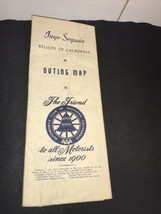 1955 AAA INYO-SQUUOIA OUTING MAP, LARGE ROAD MAP, CALIFORNIA - £9.70 GBP