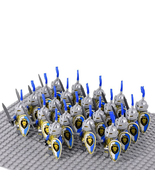 21pcs Castle Blue Lion Knights Sword Infantry Army Set A Minifigures Toys - £20.25 GBP