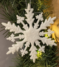 6 Snowflakes Glitter Christmas Ornaments Xmas Tree Hanging Decoration Party - £5.10 GBP