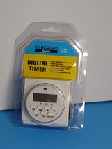 Chicago Electric Digital Timer #95205 Large LCD Display 2 Outlet Plugs New (b) - £14.76 GBP