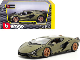 Lamborghini Sian FKP 37 Matt Green Metallic with Copper Wheels 1/24 Diec... - $39.84