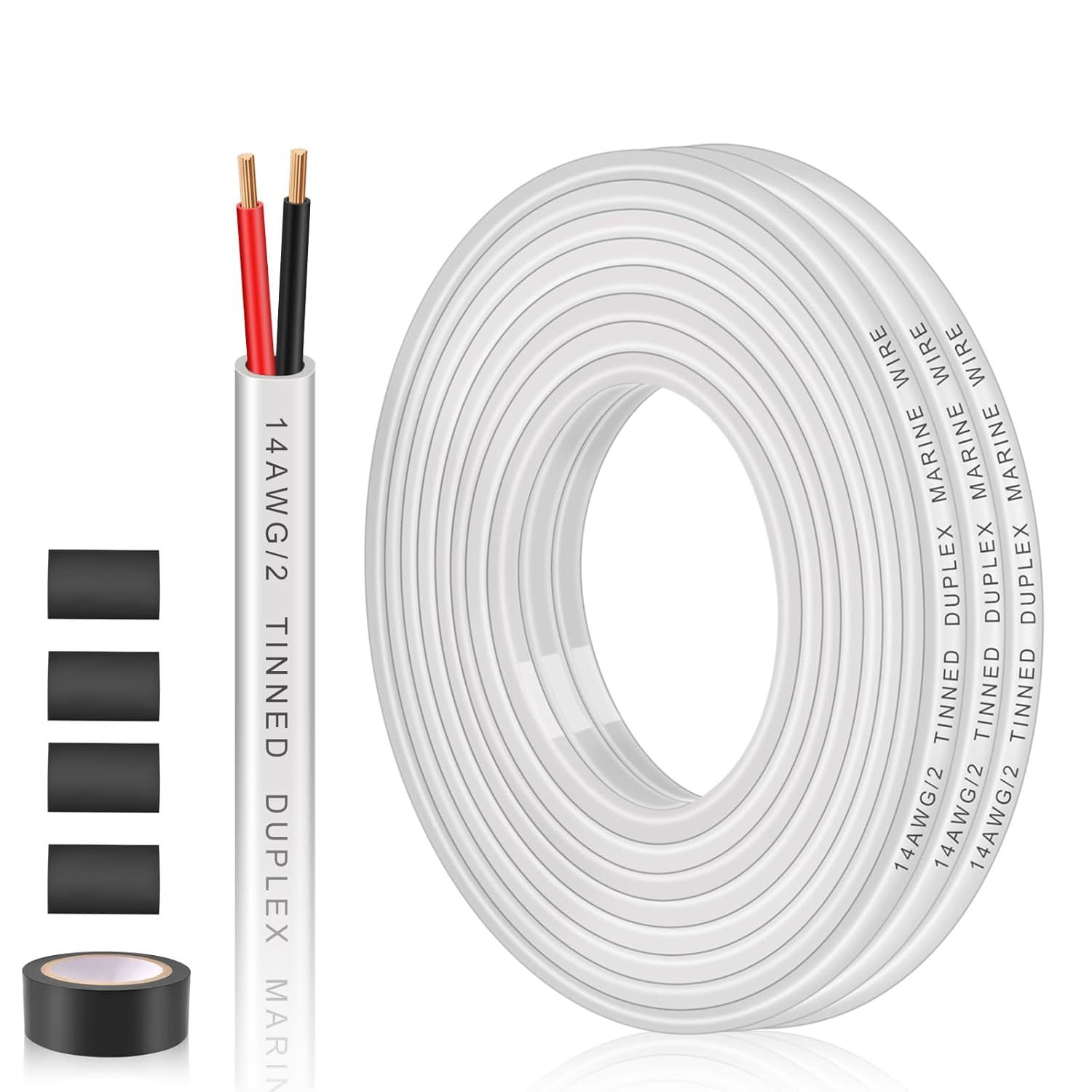14 Gauge Duplex Marine Wire Fits For Rv Solar Boat Automotive Stranded P... - $37.99