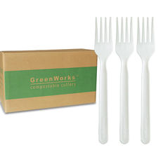1000 Count 7&quot; Heavy-Duty Compostable Forks, BPI Certified Large Bulk Dis... - $79.81