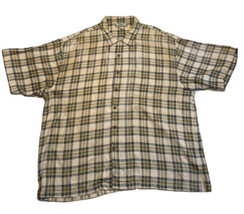Tommy Bahama Silk Button Up Plaid Short Sleeve Shirt Mens XXL - $21.29