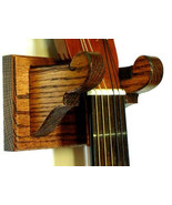 Oak Wooden Guitar Hanger Classy Wall Mount Display - Red Mahogany Finish - $464.68 MXN