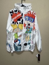Members Only Exclusive Nickelodeon Windbreaker Jacket Mens WHITE MULTI S... - $101.64