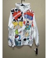 Members Only Exclusive Nickelodeon Windbreaker Jacket Mens WHITE MULTI S... - $45.58