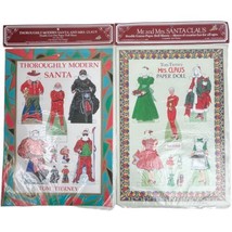Tom Tierney Thoroughly Modern Santa Mrs. Claus Uncut Paper Dolls Vintage 80s USA - £11.19 GBP