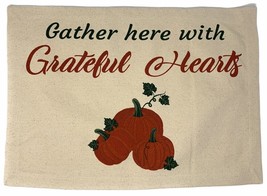 Gather Here with Grateful Hearts Fall Harvest Cotton Canvas Placemats, Set of 4 - £14.91 GBP