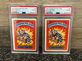 1985 Garbage Pail Kids Fryin’ Brian 4a (PSA 4) &amp; Electric Bill 4b (PSA 6) - OS1 - £37.30 GBP