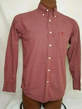 Timberland Mens Sz Small Long Sleeve Button Up Button Down Shirt Red White Plaid - $13.85