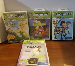 Lot of 4 LeapFrog Leapster Explorer Educational Learning Games With Cases Disney - £17.24 GBP