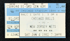 Chicago Bulls vs New Jersey Nets Ticket Stub January 4 1992 1/4/92 Jordan 27 Pt - £22.19 GBP