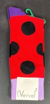 Verve Soxygen London Red Black Polka dot Socks Cotton Blend New - $11.88