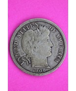 1906 P Barber Liberty Dime Scarce Semi Key Date Silver Coin Free Shippin... - $40.73 CAD