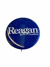 Ronald Reagan For President Round Blue Pin Pinback - £3.86 GBP