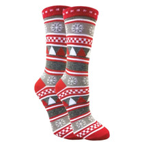 Festive Fair Isle Holiday Tree Pattern Socks (Adult Large) - £5.67 GBP