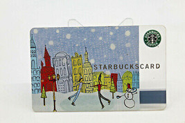 Starbucks Coffee 2005 Gift Card City Skate Snowman Winter Zero Balance No ValueB - £8.45 GBP