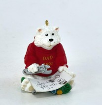 Christmas Ornament 1991 Dad White Bear W Red Sweater Hallmark Vintage - £7.81 GBP