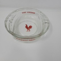 Courage Beer/Brewery Ashtray Glass Rooster/Chicken &quot;Take Courage&quot; Vintage MCM - £18.68 GBP