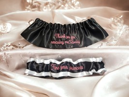 Thank you for rescuing me, (Your Name) &amp; Find your princess Wedding Garter Set - £22.81 GBP