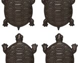 Set Of 4 Cast Iron Bronzed Sea Turtle Patterned Shell Garden Stepping St... - $81.99