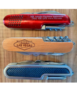 Lot of Three Multi-Tool Folding Pocket Knifes, Advertising [e-08] - $220.78 MXN