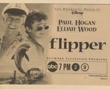 Flipper Movie Print Ad Vintage Paul Hogan Elijah Wood TPA2 - $5.93