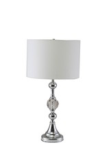 30" Silver Metal Bedside Table Lamp With White Classic Drum Shade - $3,913.68 MXN