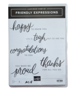 Stampin Up FRIENDLY EXPRESSIONS Congrats Proud Thanks Happy Cling Rubber... - £7.60 GBP