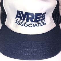 Vintage Ayres Associates White with Blue  Advertising Trucker Hat Snap Back - £7.58 GBP