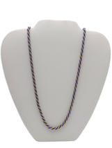 Trifari Gold Tone Blue Rope Twisted Chain Necklace Spring Ring Closure Vintage - $22.27