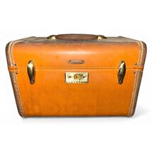Vintage Samsonite Train Case Vanity Makeup Luggage Brown Shwayder Bros - $97.61 CAD