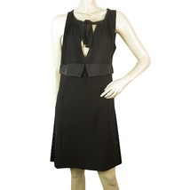 Twin Set Simona Barbieri Black Sleeveless V Neckline w. Bow Mini Dress - $178.20
