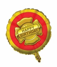 Firefighter 18&quot; Foil Balloon Fire Chief Badge Birthday Party 2 sided - £3.10 GBP
