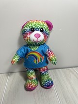 Build-a-Bear Workshop mini 7” plush teddy rainbow t-shirt leopard cheeta... - £10.27 GBP