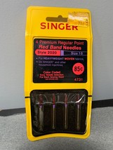 Singer 4 Pack Premium Regular Point Red Band Needles Style 2020 Size 16 - £3.13 GBP