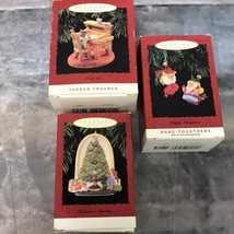 Vtg Lot of 3 Hallmark ornaments Wish List + Christmas Morning  + Happy Wrappers - £27.37 GBP
