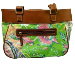 Chaps By Ralph Lauren Handbag Shoulder Purse Pink Green Floral - £15.71 GBP