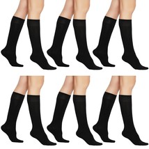6 Pairs Women’s Sheer Knee Massage Socks with Reinforced Base Stay up Band - £11.87 GBP