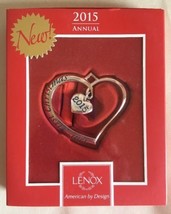 Lenox 2015 Our First Christmas Ornament Silver Plate Hearts Anniversary Gift New - $24.95