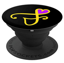 F - Monogram Collapsible Phone Grip Yellow F Purple Heart PopSockets Grip - £12.01 GBP