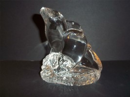 Vintage Mosser Glass Crystal Two Entwined Seals Seal Walrus Figurine Paperweight - £7.79 GBP