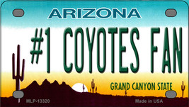 Number 1 Coyotes Fan Arizona Novelty Mini Metal License Plate Tag - £11.74 GBP