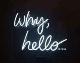 Handmade &#39;Why Hello&#39; Wedding Beautiful Banner Art Light Neon Sign 10&quot;x9&quot; - £54.34 GBP