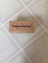 Polka Dot Congratulations Phrase Wood Mounted Rubber Stamp Stampcraft 44... - £6.19 GBP