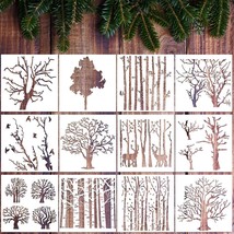 AspenArt Winter Wonderland Stencils - 12pcs Reusable PET Drawing Stencils for Wo - £16.79 GBP